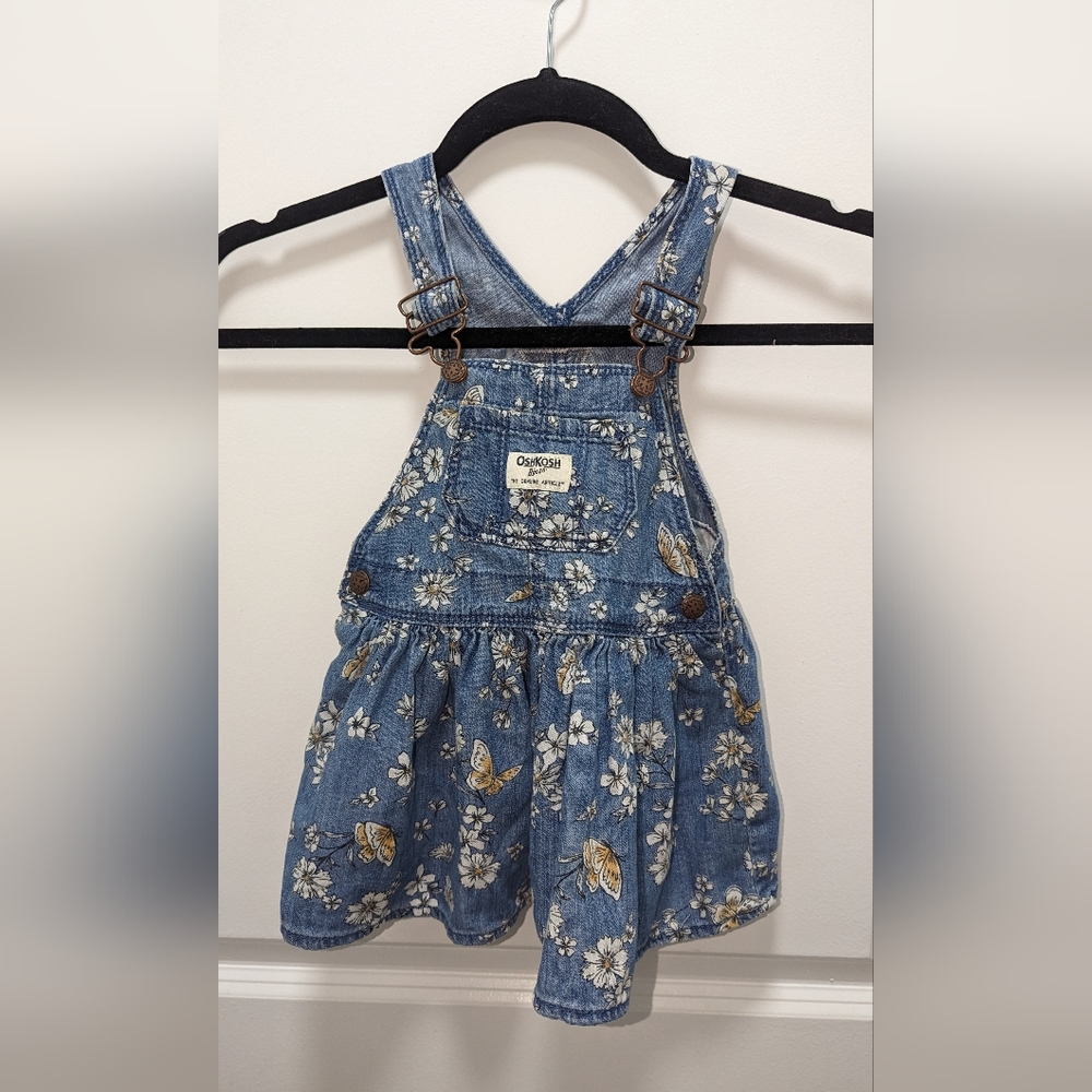 Oshkosh B'gosh toddler butterfly & flower print overall skirt